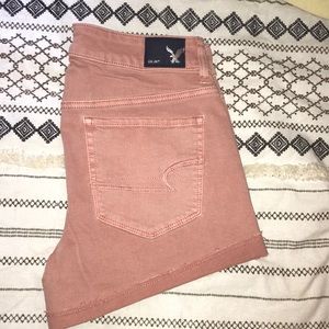Blush pink high rise AE shorts